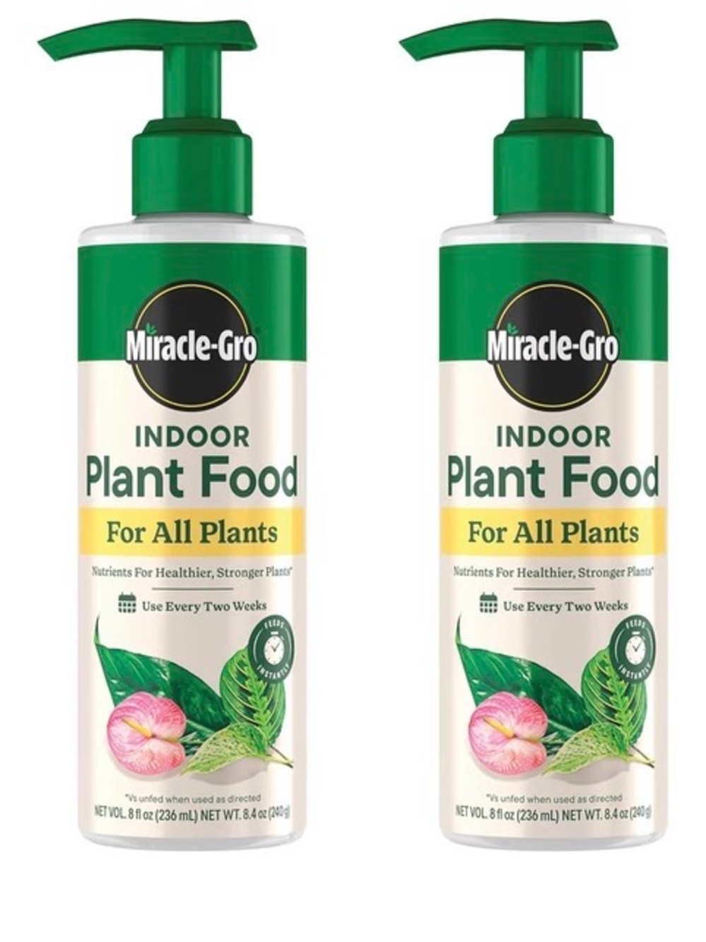 Miracle Indoor Plant Food - Green and White Pump Bottle
